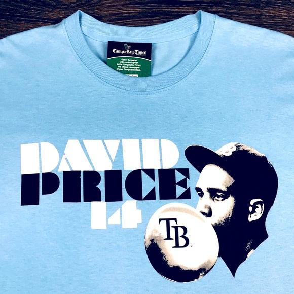 David Price #14 MLB Tampa Bay Devil Rays Men’s Baby Blue Baseball Shirt Size XL - Picture 2 of 6